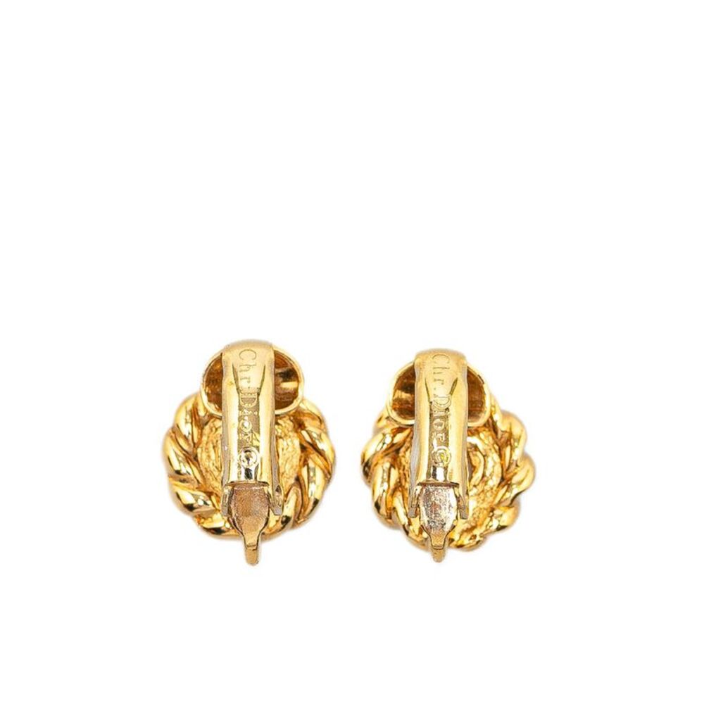 Pre Loved Dior Logo Clip On Earrings - Picture 2 of 3